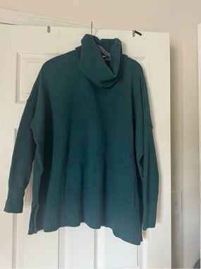 NWT - LOFT Teal Oversized Cowl Neck Sweater Sz M
